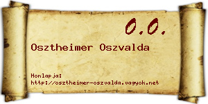 Osztheimer Oszvalda névjegykártya